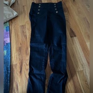 High waisted button up leggings with sailor buttons size 6
